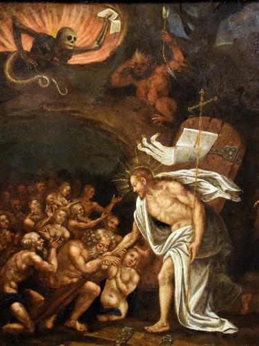 Paintings & Drawings  - &quot;Resurrection and Descent into Hell, Flemish master, late 16th century